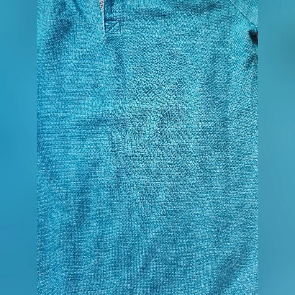Cat & Jack Kids' Long-Sleeve Teal Waffle-Knit Henley Shirt- Large 12/14